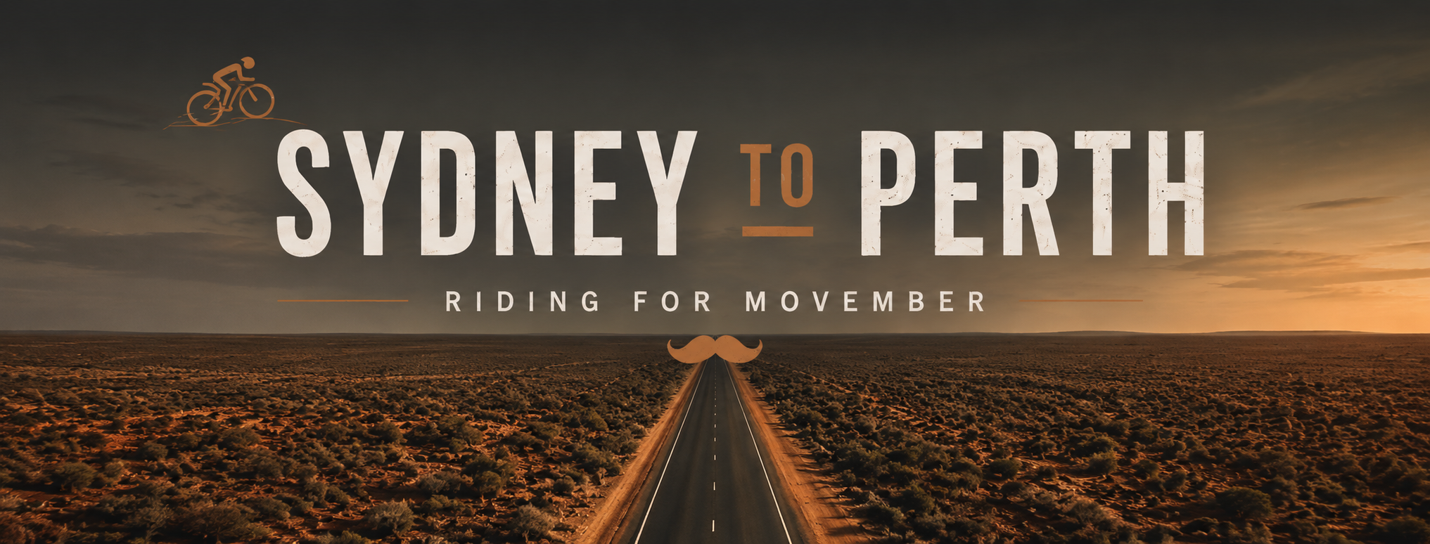 Open outback highway artwork for the Sydney to Perth ride